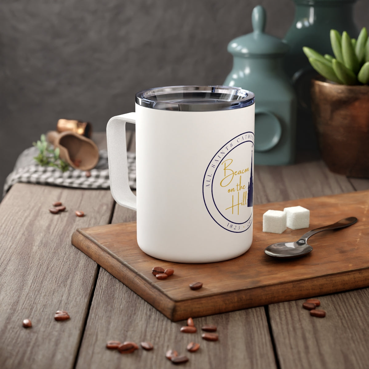Quinton Monogrammed Insulated Coffee Mug - Home Wet Bar